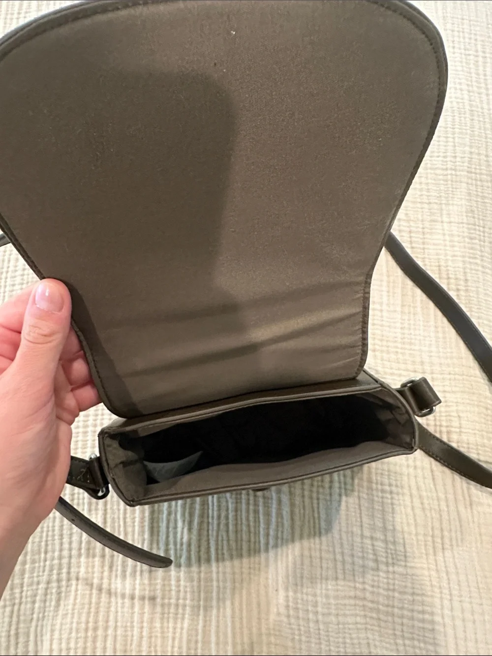 Old Navy Olive Green Saddle Crossbody Satchel
